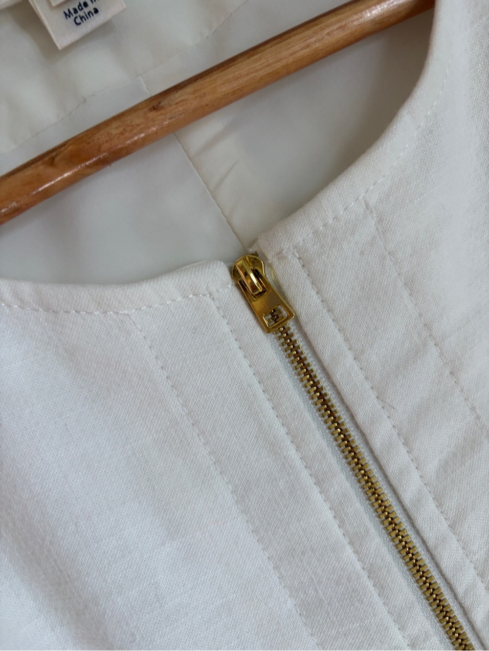 Diane Von Furstenberg White Cream Cotton Linen Sleeveless Dress Pockets Size 6 - Picture 13 of 16